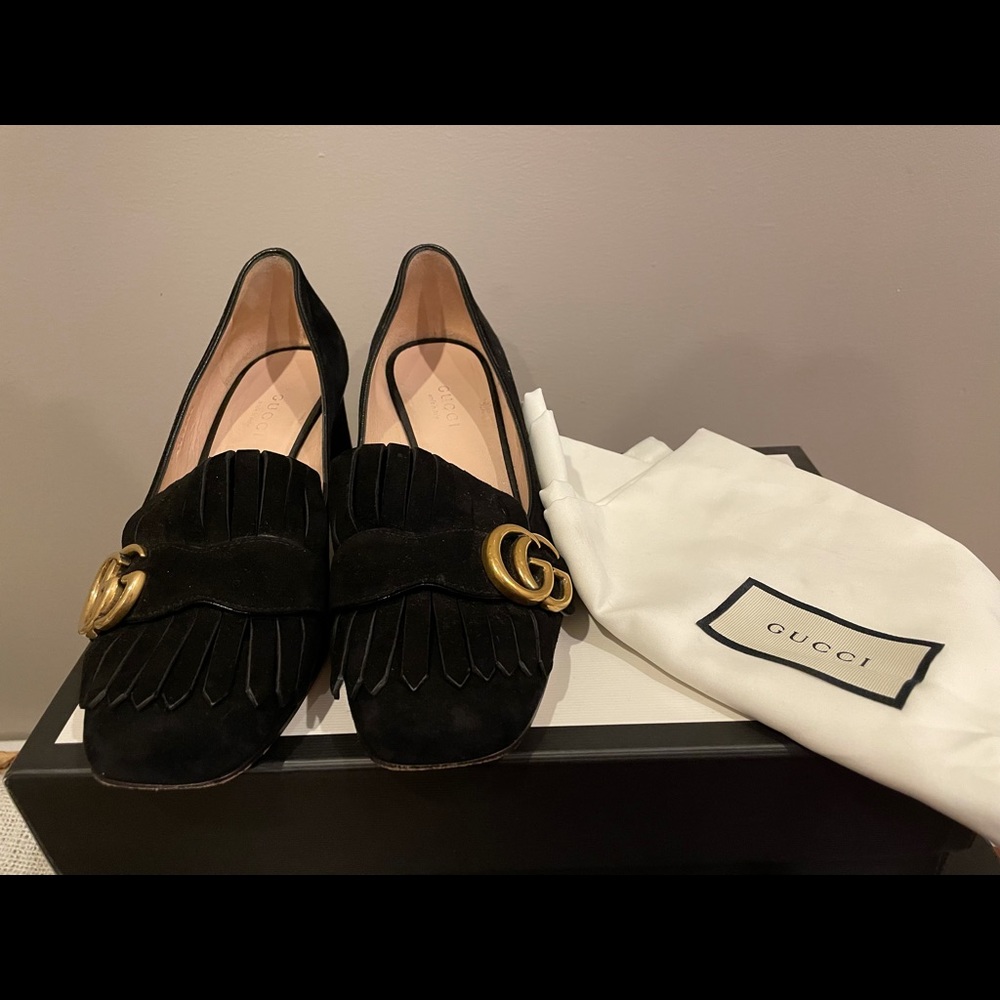 Gucci Marmont 55m Suede Loafers